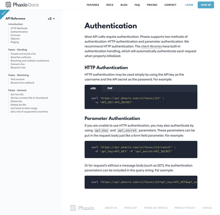 Documentation Menu