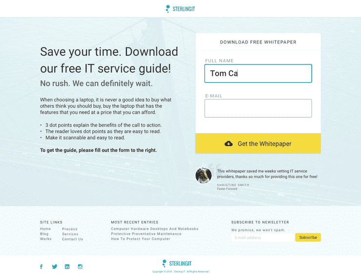 Landing Page