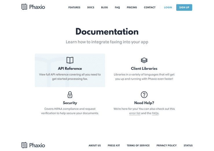 Documentation Menu