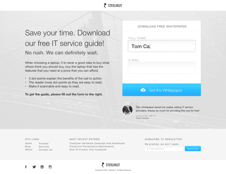 Landing Page