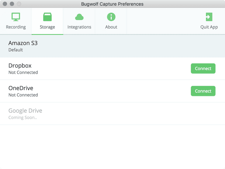 Storage Settings Storage Settings