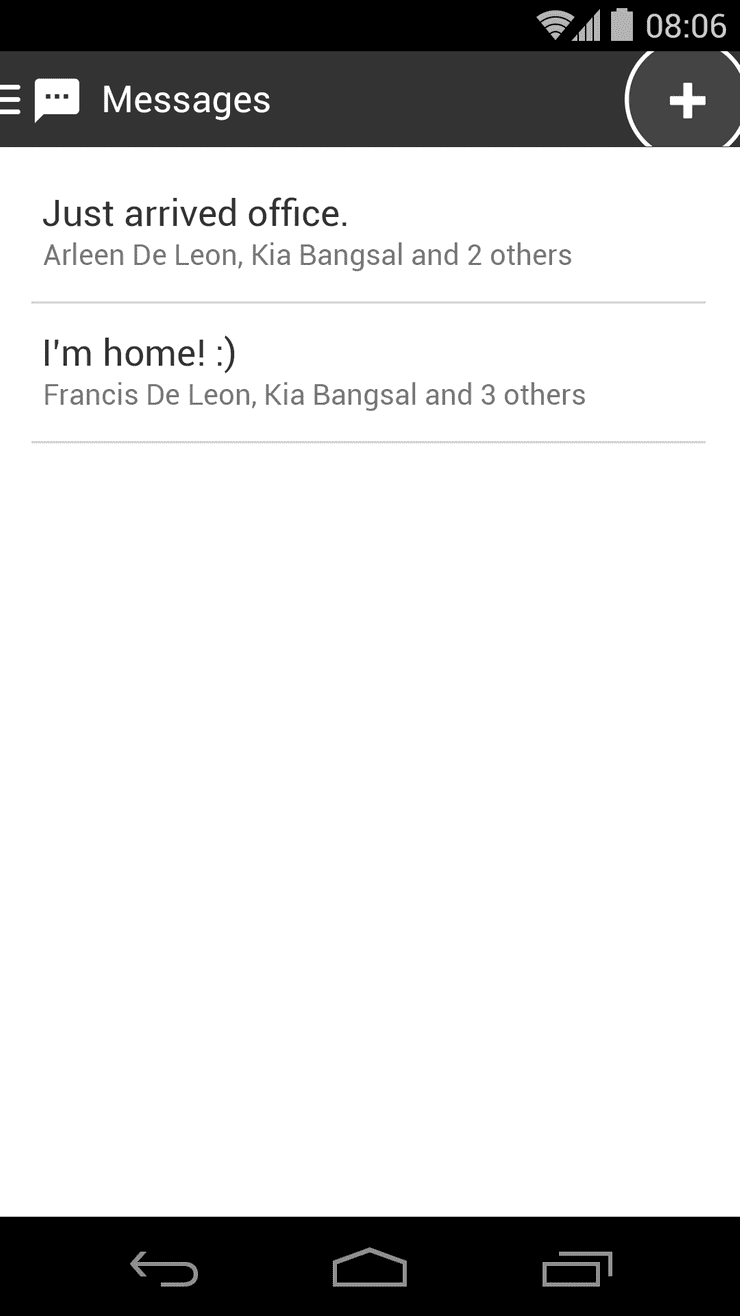 Messages List Messages List