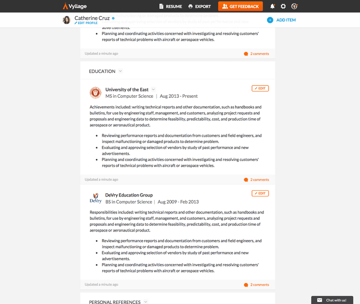 Resume Scroll View