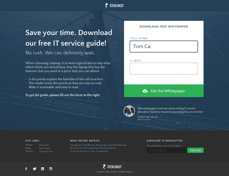 Landing Page